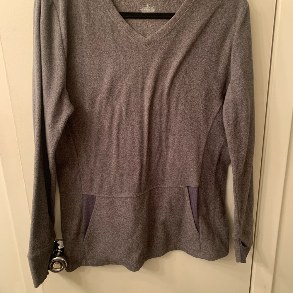 Gray V-Neck Women's Sweater